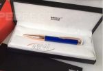 Perfect Replica Montblanc Rose Gold Clip Blue And Rose Gold Ballpoint Special Edition Gift Pen